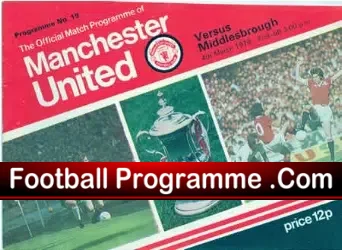 Manchester United v Middlesbrough 1978