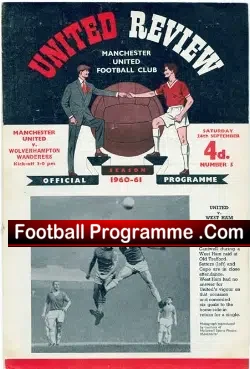 Manchester United v Wolves 1960 - football programme