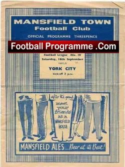 Mansfield Town v York City 1961