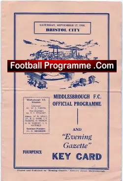 Middlesbrough v Bristol City 1958