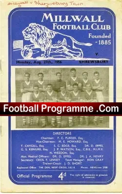 Millwall v Shrewsbury Town 1956 – 1950s