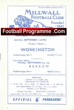 Millwall v Workington 1961