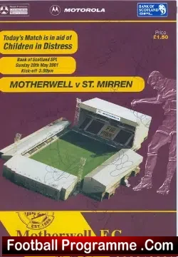 Motherwell v St Mirren 2001 Autographed