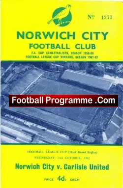 Norwich City v Carlisle United 1962