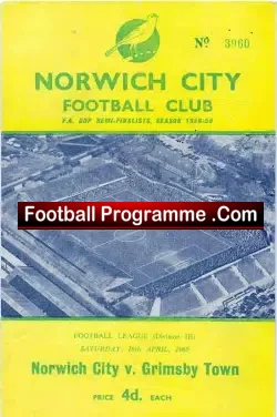 Norwich City v Grimsby Town 1960