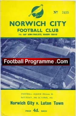 Norwich City v Luton Town 1961