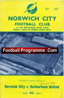 Norwich City v Rotherham United 1963