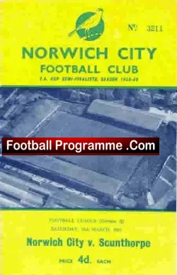 Norwich City v Scunthorpe United 1961