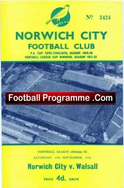 Norwich City v Walsall 1962