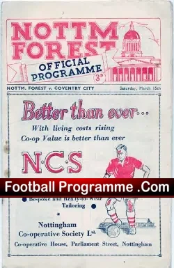 Nottingham Forest v Coventry City 1952