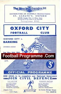 Oxford City v Barking 1960
