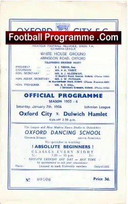 Oxford City v Dulwich Hamlet 1956