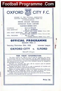 Oxford City v Ilford 1952