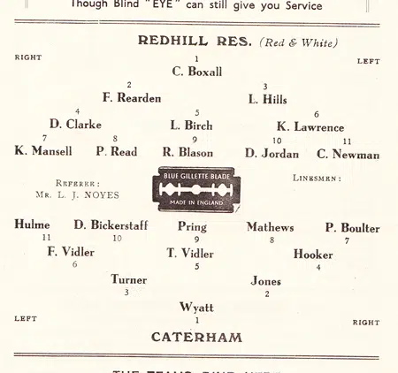 Redhill v Caterham 1948 - 1940s Football Programme