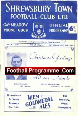Shrewsbury Town v Bury 1959