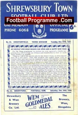 Shrewsbury Town v Chesterfield 1960