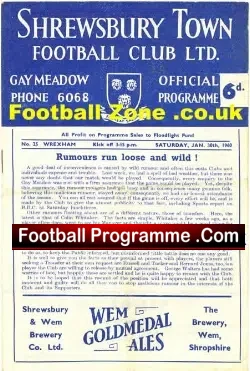 Shrewsbury Town v Wrexham 1960