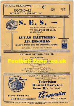Southport v Rochdale 1961