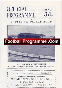 St Mirren v Stirling Albion 1958
