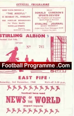 Stirling Albion v East Fife 1960