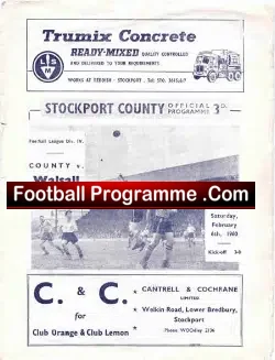 Stockport County v Walsall 1960