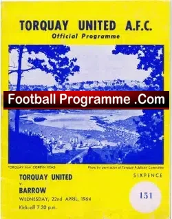 Torquay United v Barrow 1964