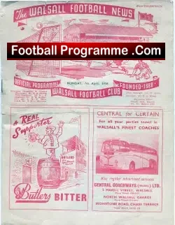 Walsall v Reading 1958 – to clear