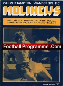 Wolves Wolverhampton v Manchester United 1975