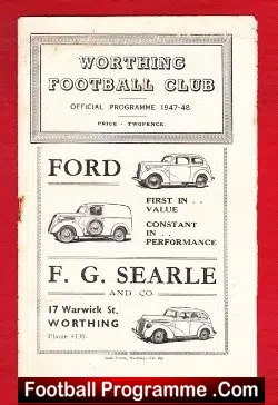 Worthing Town v Southwick 1948 – 1940s Football Programme