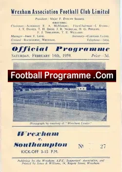 Wrexham v Southampton 1959