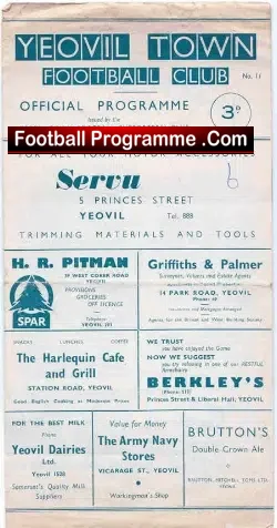 Yeovil Town v Cheltenham Town 1960
