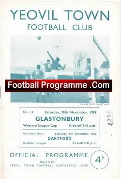 Yeovil Town v Glastonbury 1959 – Western League