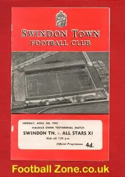 Maurice Owen Benefit Match Testimonial Swindon Town 1962