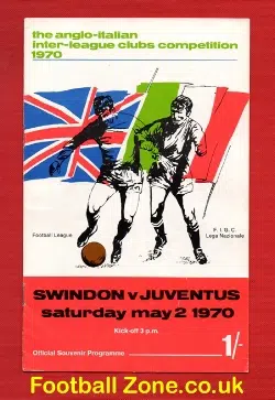 Swindon Town v Juventus 1970 – Anglo Italian Cup