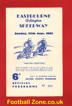 Eastbourne Speedway Sussex Championship Programme 1962