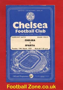 Chelsea v Sparta Prague 1957 - Floodlights Opening Match