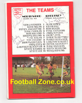Northwood v Chertsey Town 1992 – Multi Autographed SIGNED