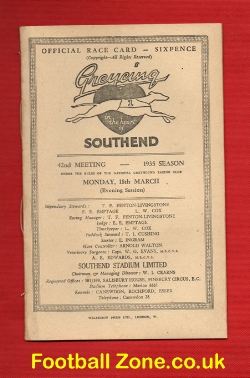 Greyhound Racing Programme Southend 18th March 1935