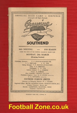 Greyhound Racing Programme Southend 25th March 1935