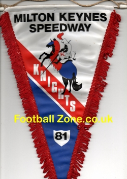 Milton Keynes Speedway Pennant Flag 1981