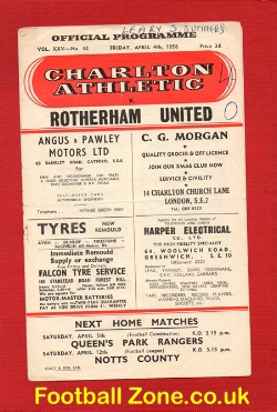 Charlton Athletic v Rotherham United 1958 – to clear