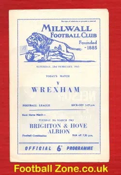 Millwall v Wrexham 1963