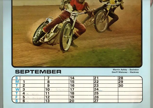 World Speedway Calendar 1975