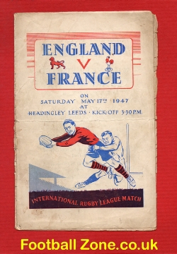 England Rugby v France 1947 – Headingley – Multi Autographs