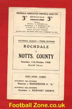 Rochdale v Notts County 1958