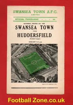 Swansea Town v Huddersfield Town 1959