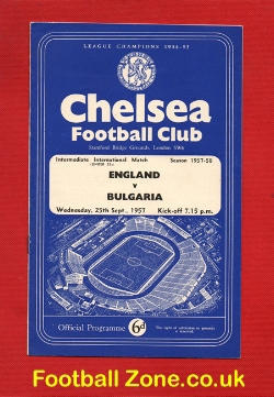 England v Bulgaria 1957 – at Chelsea – Brian Clough