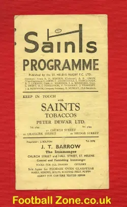 St Helens Rugby v Roanne 1948 - France