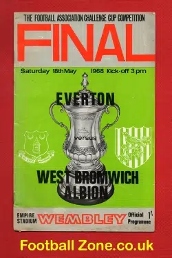 Everton v WBA 1968 - FA Cup Final + Newspaper