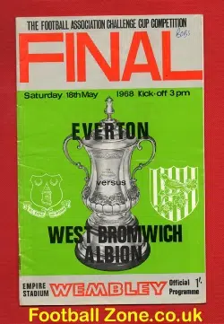 West Bromwich Albion v Everton 1968 Cup Final + Newspaper
